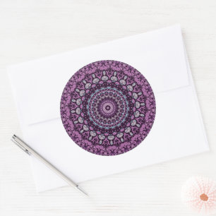 Adesivo Design de Padrão de Mandala Roxo e Lavanda