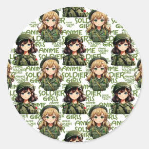 Adesivo Design de Padrão de Meninas Soldier Animes