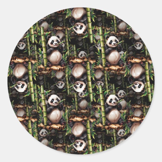 Adesivo Design de padrão de Panda de Bambu  (Frente)