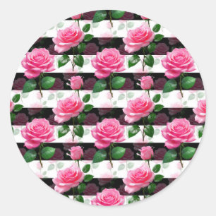 Adesivo Design de Padrão de Rosa de Flor em Segundo Plano