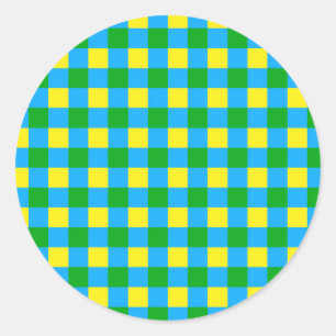 Adesivo Design de Padrão de Xadrez de Verificação Amarelo