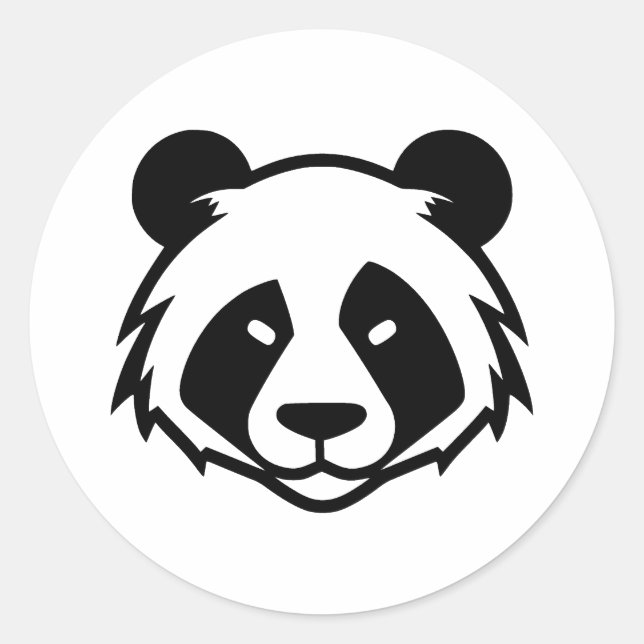 Adesivo Design de Panda Minimalista BW (Frente)
