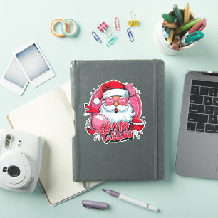Adesivo Design de Papai noel de Natal Retroativo Jolly S
