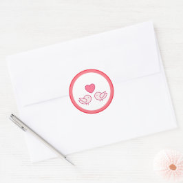 Adesivo Design de Pássaro Fofo e Amor de Coração