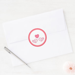Adesivo Design de Pássaro Fofo e Amor de Coração