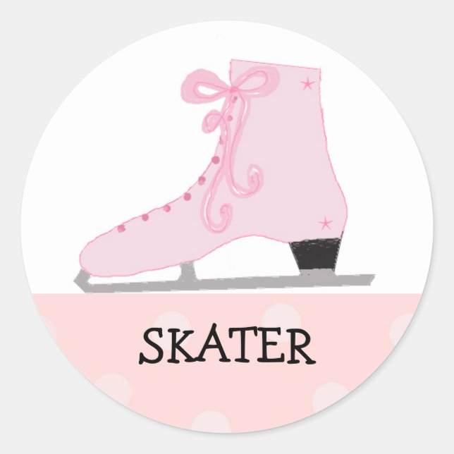 Adesivo Design de patinação no gelo rosa (Frente)