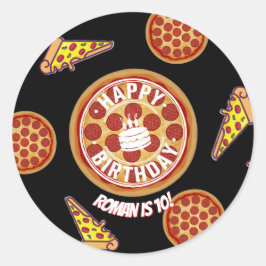 Adesivo Design de Pizza Inteira Feliz Aniversário