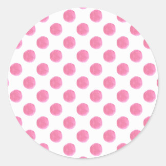 Adesivo design de ponto de bolinhas rosa com aquarela