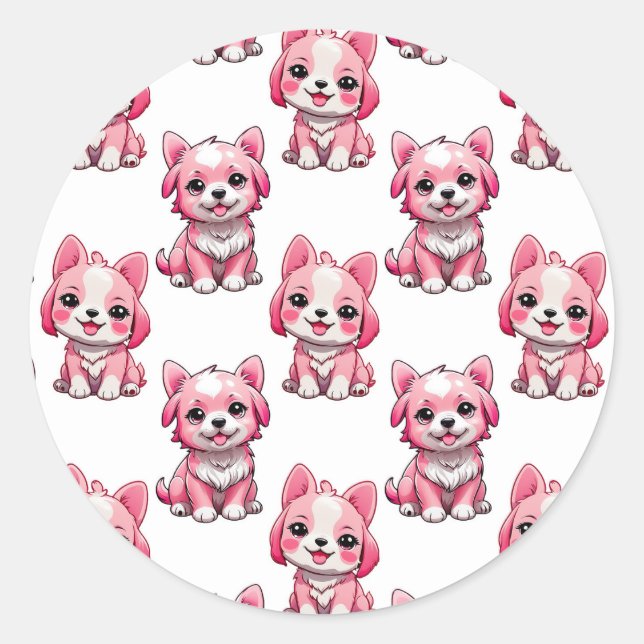 Adesivo Design de Puppy Dog Patterno - branco (Frente)