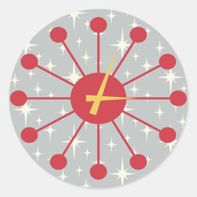 Adesivo Design de Relógio de Inicialização MCM da Era Atôm (Frente)