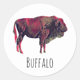 Adesivo Design de Retrato de Buffalo para Bison ou Animal