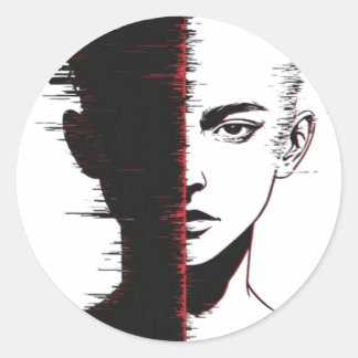 Adesivo Design de Rosto com Falha – Arte de Identidade Div