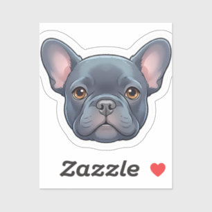 Adesivo Design de rosto de cachorrinho Bulldog Francês Azu