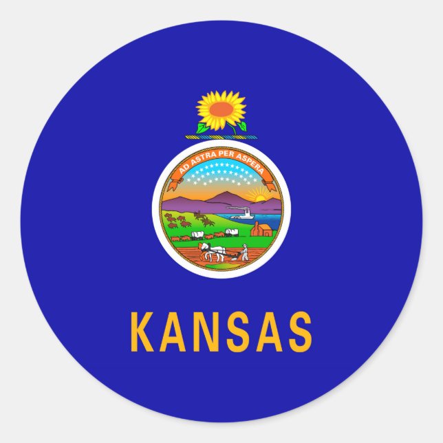 Adesivo Design de Sinalizador do Estado do Kansas (Frente)