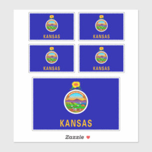 Adesivo Design de Sinalizador do Estado do Kansas