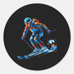 Adesivo Design de Skiing Splash – Arte Dinâmica de Esporte