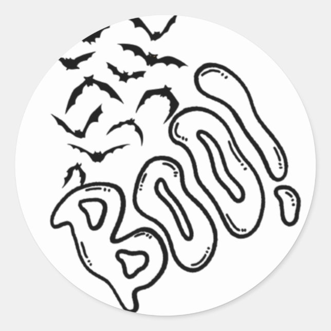 Adesivo Design de Spooky Bats e Boo Halloween (Frente)