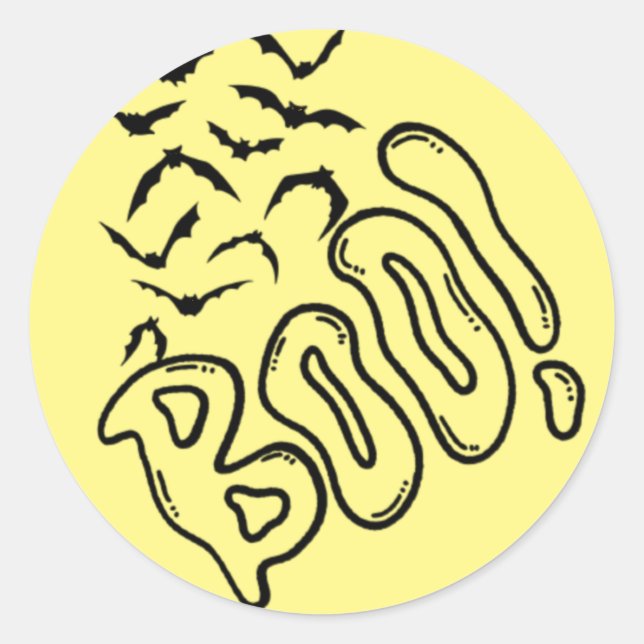 Adesivo Design de Spooky Bats e Boo Halloween (Frente)