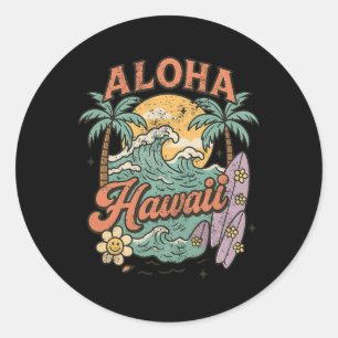 Adesivo Design de Surf Aloha Havaí Tropical Verão