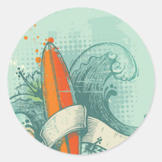 Adesivo Design de Surfboard meteorizado