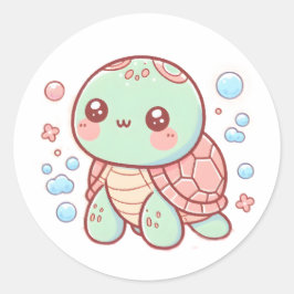 Adesivo Design de Tartaruga Pastel, Arte de Tartaruga de C