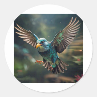 Adesivo Design de Tatuagem de Aves Animadas Vibrantes
