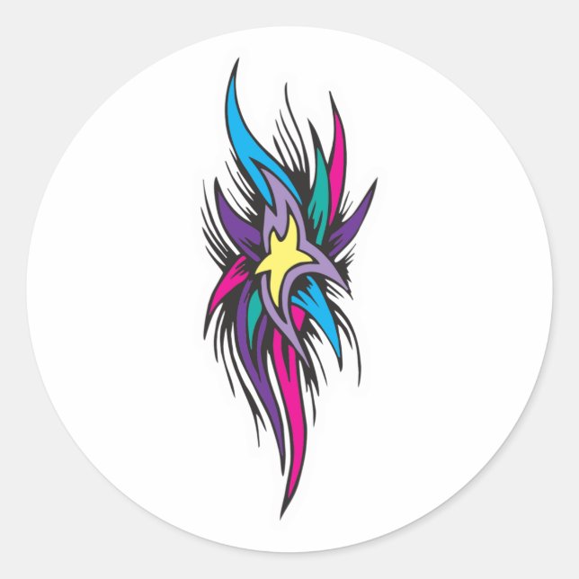 Adesivo Design de Tatuagem de Pontas Estrelas (Frente)