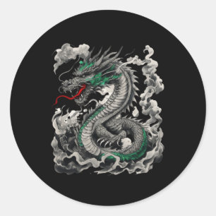 Adesivo Design De Tatuagem Do Dragão Mitológico Com Preto