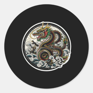 Adesivo Design de Tatuagem Sortuda do Dragão Asiático V