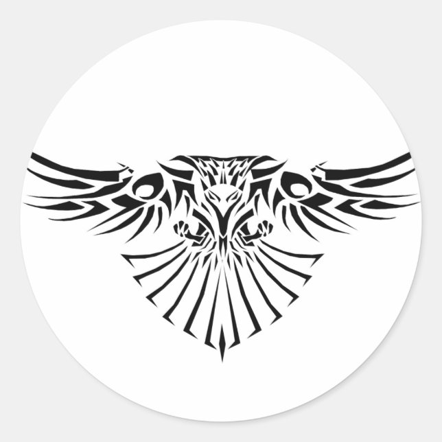 Adesivo Design de Tatuagem Tribal Hawk (Frente)