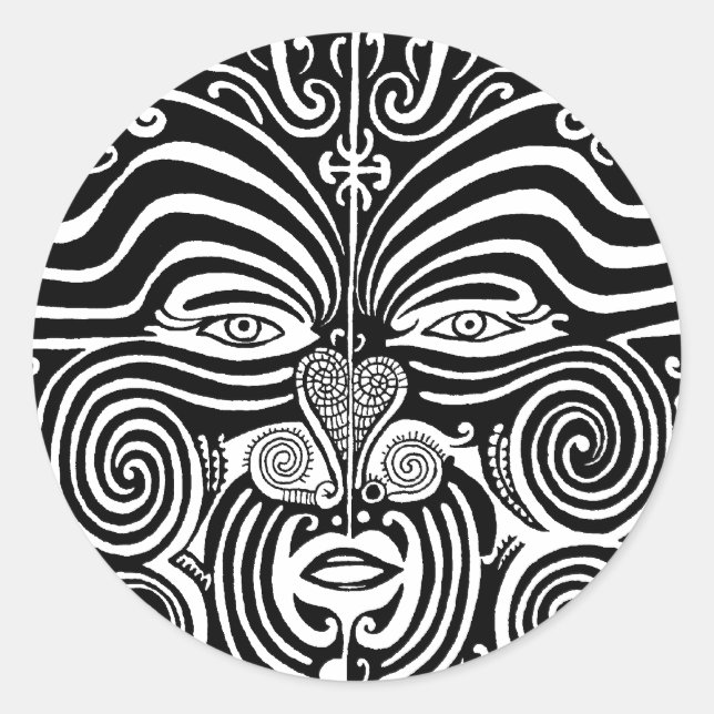 Adesivo Design de tatuagem tribal Maori Moko. (Frente)