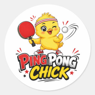 Adesivo Design de Tênis de Mesa Frango Fofo Ping Pong