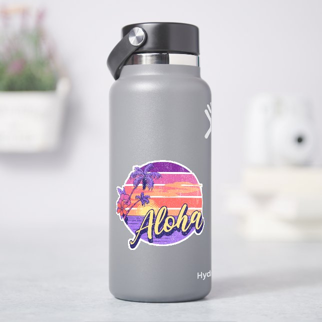 Adesivo Design de texto "Aloha" com estilo retrô (HidroFlask)
