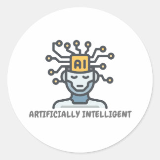Adesivo Design de texto Artificialmente Inteligente