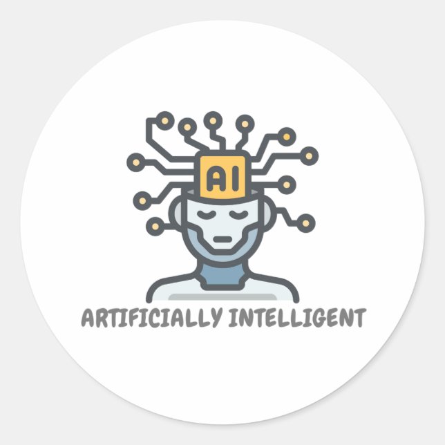 Adesivo Design de texto Artificialmente Inteligente (Frente)