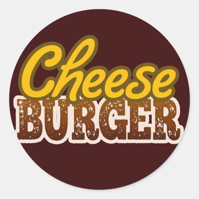 Adesivo Design de texto Cheeseburger (Frente)