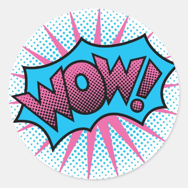 Adesivo Design de texto Uau (Frente)