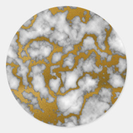 Adesivo Design de textura branca e Dourada de mármore