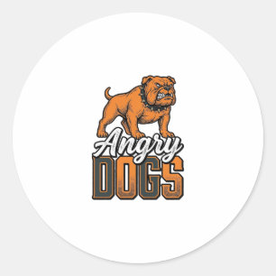 Adesivo Design de Tipografia Bulldog Vintage Angry Dogs_1