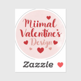 Adesivo Design de Tipografia de Amor Mínimo para o Dia dos