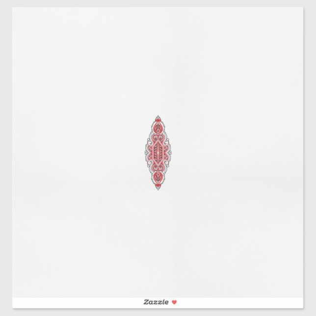Adesivo design de um padrão vermelho e branco (Folha)