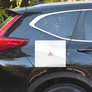 Adesivo design de uma flor vermelha sobre fundo branco