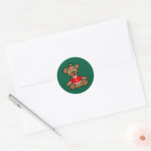 Adesivo Design de Urso de Pelúcia Natalino Festivo