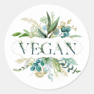 Adesivo Design de Vegan Verde-Folha