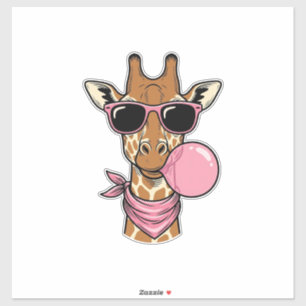 Adesivo Design de Vetor Bubblegum Girafa com Gravação Anti