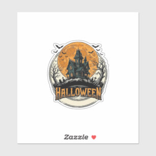 Adesivo Design de Vetor de Casa Assombrada de Halloween Vi