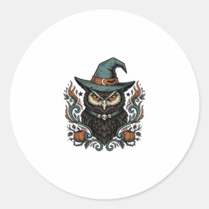 Adesivo Design de vetor de chapéu de bruxa de coruja de Ha