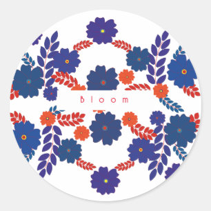 Adesivo Design de vetor de flores azuis simples
