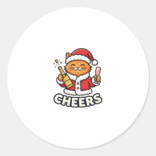 Adesivo Design de Vetor de Gato de Natal Alegra