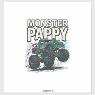 Adesivo Design de Vetor Vintage Caminhão Monstro Pappy Mon